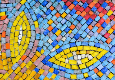 Eski düzeni çarpıcı bir görüntü oluşturur. Soyut geometrik mozaik vintage etnik kesintisiz görüntü süs.