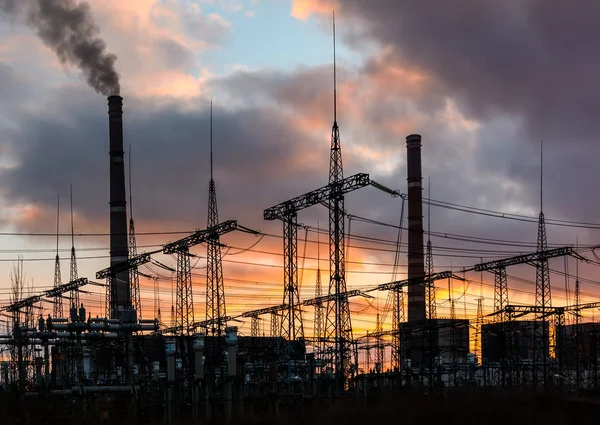 Power station at dusk — Stock Photo, Image