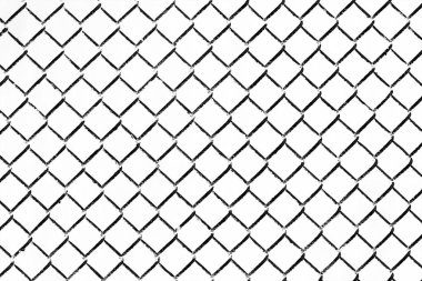 Demir zincir çit beyaz zemin üzerine.