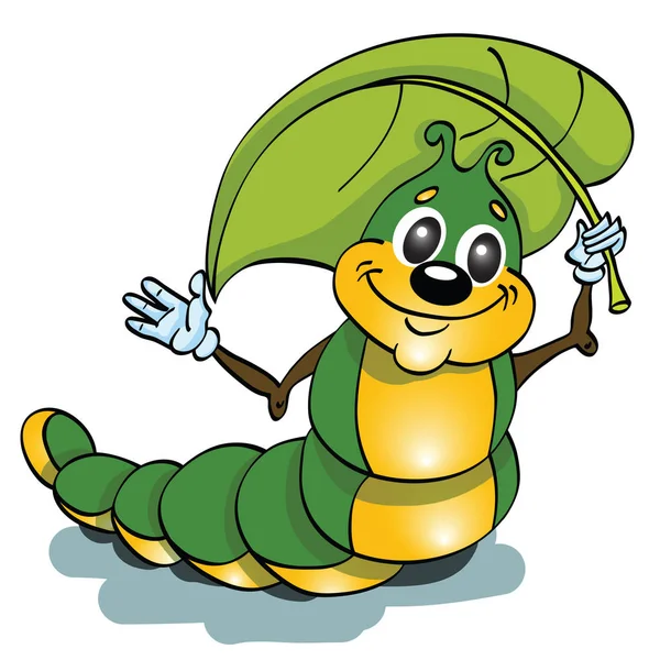 Śmieszne Zielona gąsienica — Zdjęcie stockowe
