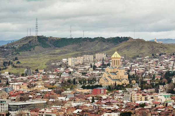 Tbiliszi, panorámás kilátással a — Stock Fotó