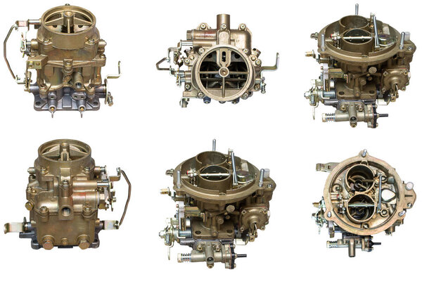 Car carburetor in different positions