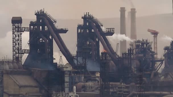 Metallurgy Production Environment Air Pollution — Stock Video