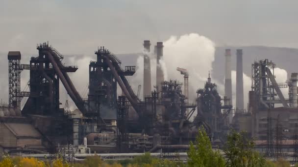 Metallurgie Produktion Umwelt Luftverschmutzung — Stockvideo