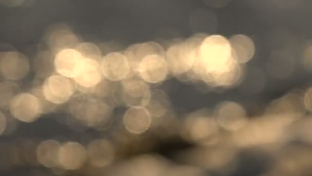 Abstracte achtergrond Bokeh gouden schittering op het Water — Stockvideo