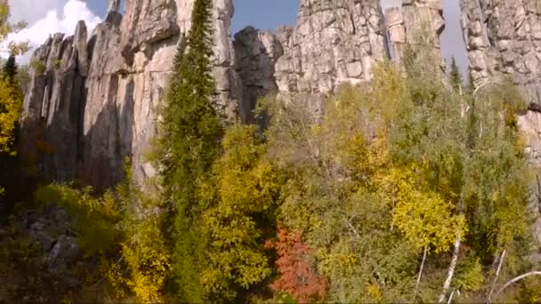 秋の空中写真撮影の山の風景 — ストック動画