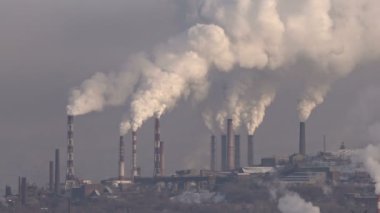 Fabrika bacaları duman. Ekolojik sorun.