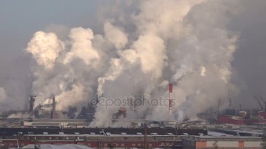 Kitle endüstriyel emisyon duman. Hava kirliliği.