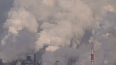 Kitle endüstriyel emisyon duman. Hava kirliliği.