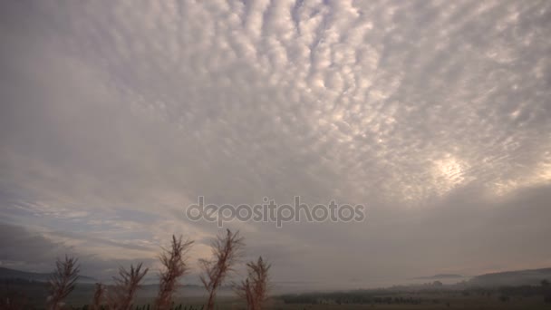 Time Laps Moving Clouds.sky With Beautiful Clouds at Dawn in Fall. — Stock Video