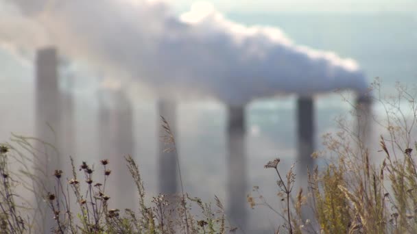 Contaminación Atmósfera Por Una Empresa Industrial Industria Metalúrgica — Vídeos de Stock