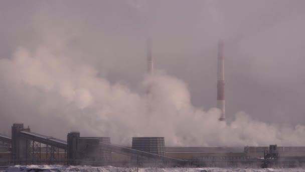 Pollution Atmosphère Par Une Entreprise Industrielle Industrie Métallurgique — Video