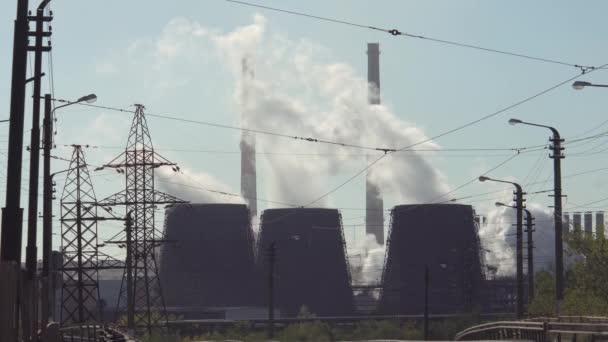 Загрязнение Атмосферы Промышленным Предприятием Металлургической Промышленности — стоковое видео