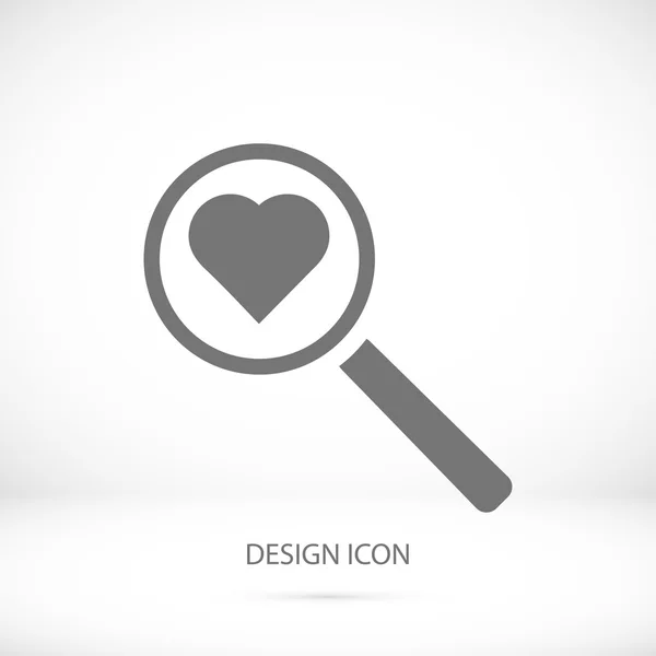 Szív keresés ikon — Stock Vector