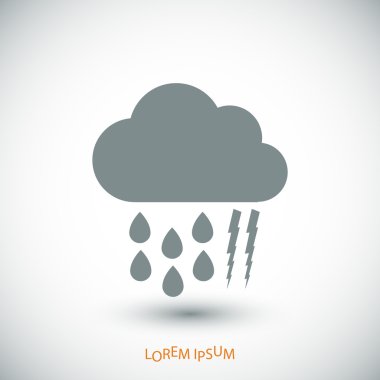 Yağmur damlaları ve ligntning ile bulut