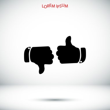 Baş parmaklar yukarı ve aşağı simgesi