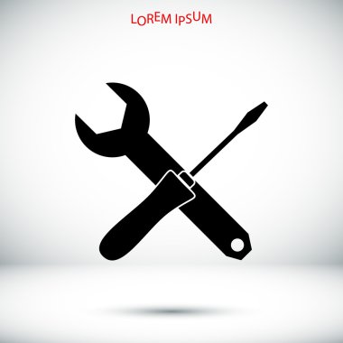 İngiliz anahtarı ve tornavida simgesi