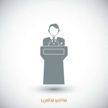  Podyum simgesi arkasında hoparlör