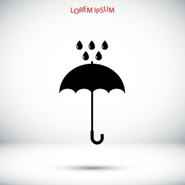 Şemsiye ve yağmur damlaları simgesi 
