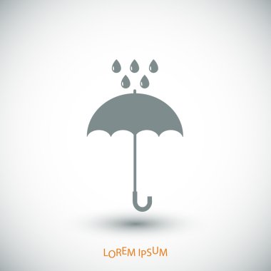 Şemsiye ve yağmur damlaları simgesi 