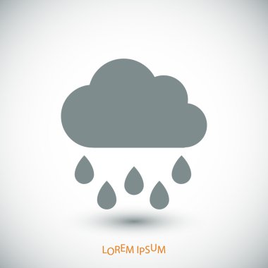 Yağmur damlaları simgesiyle bulut