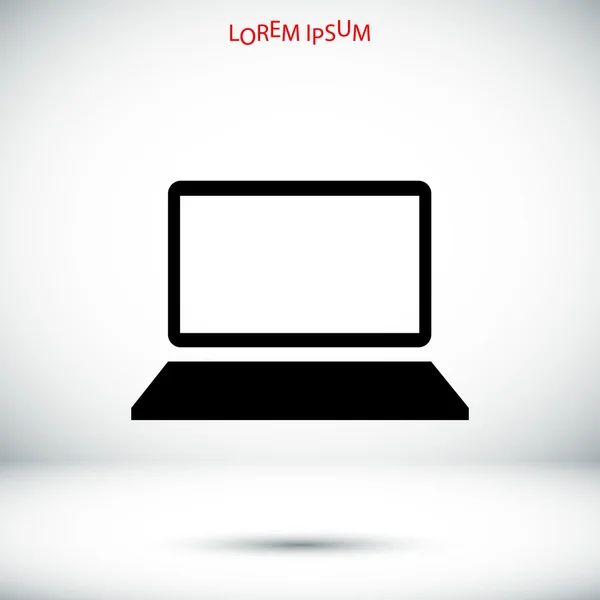Ikona prosty laptop — Wektor stockowy