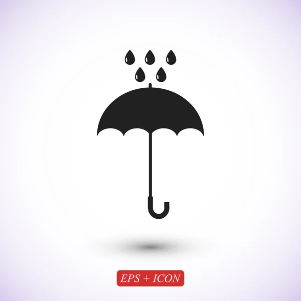 Paraguas y gotas de lluvia icono — Archivo Imágenes Vectoriales