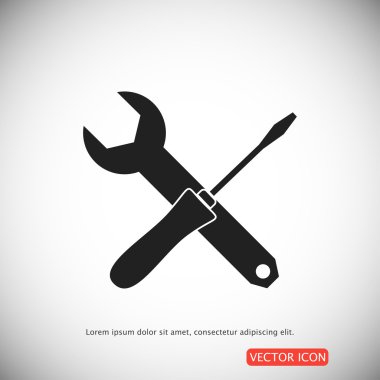 İngiliz anahtarı ve tornavida simgesi