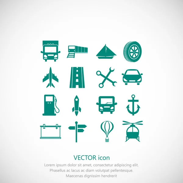 Iconos de transporte simples — Vector de stock