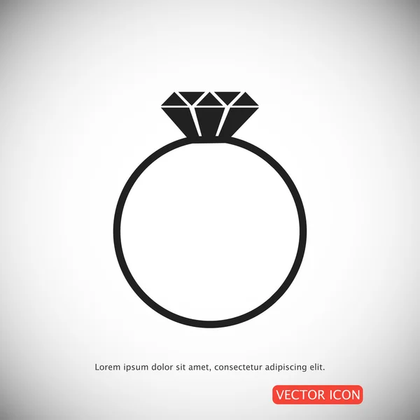 Enkelt ring ikonen — Stock vektor