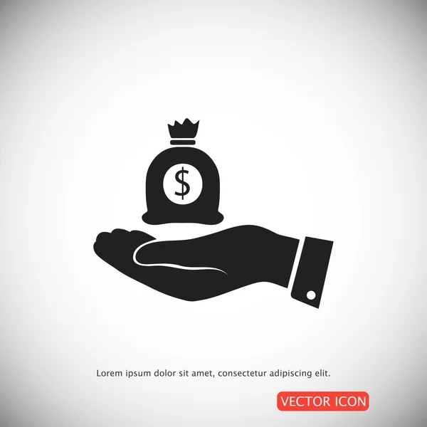 Pictograph a pénzzel a kezében — Stock Vector