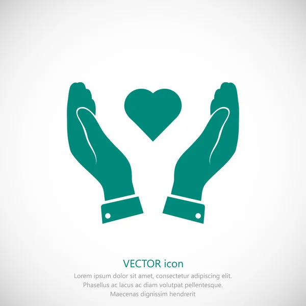 Heart in hand icon — Stock Vector