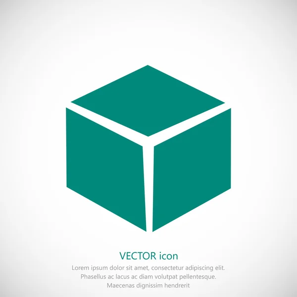Eenvoudige kubus pictogram — Stockvector