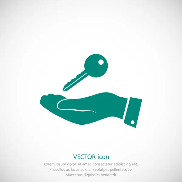 Ajtó kulcs a kezében — Stock Vector