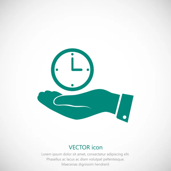 A kezében óra ikon — Stock Vector