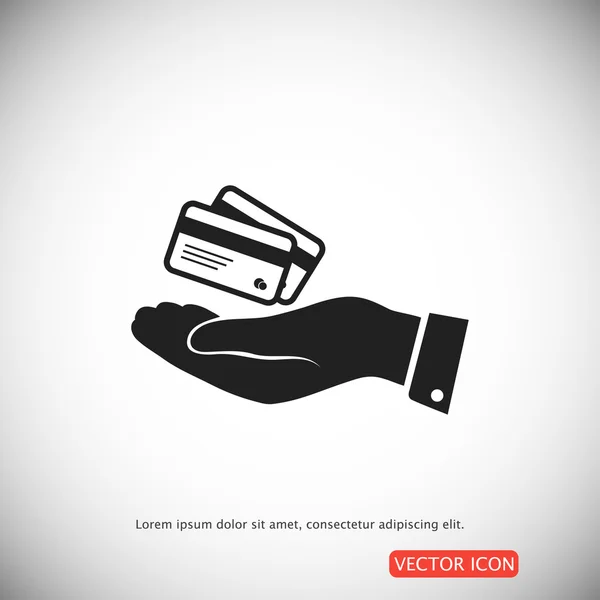 Creditcards in hand — Stockvector