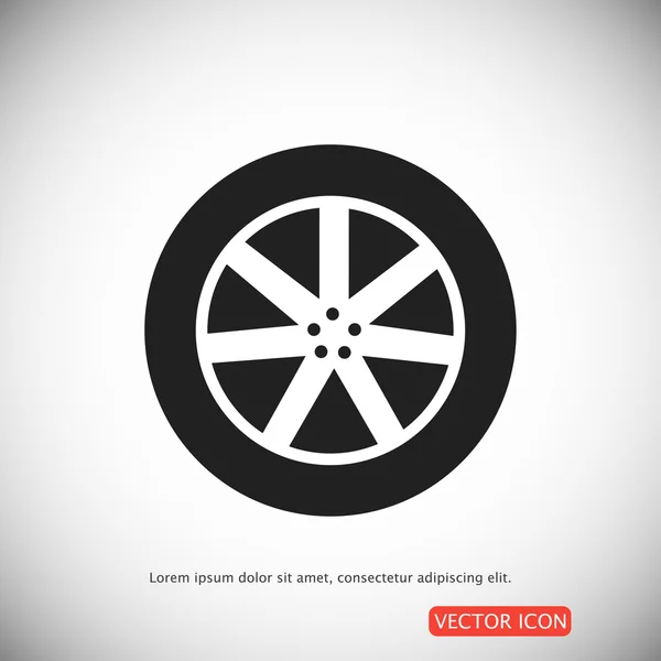 Icono de rueda de coche — Vector de stock