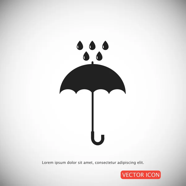 Ícone guarda-chuva e gotas de chuva —  Vetores de Stock
