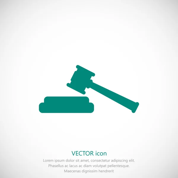 Kalapács bíró ikon — Stock Vector