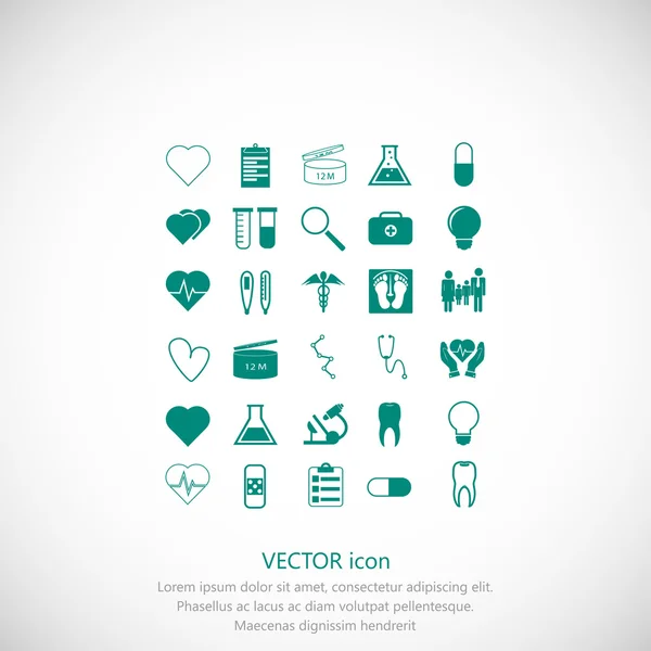 Diferentes iconos médicos — Vector de stock