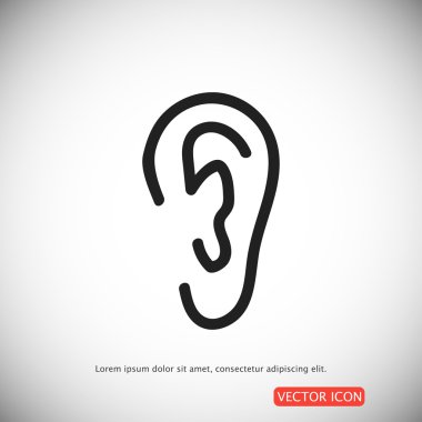 insan kulağının düz simgesi