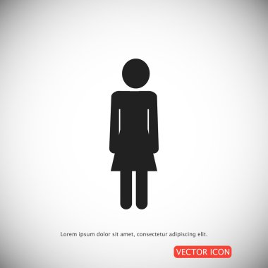 kadın, kadın düz simgesi