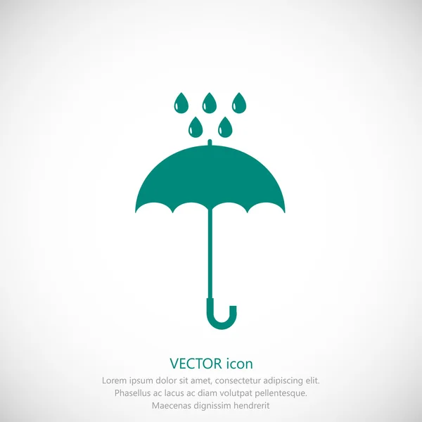 Paraplu en regendruppels pictogram — Stockvector