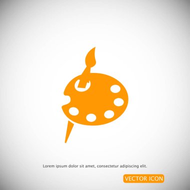 boya fırça ve paleti simgesi