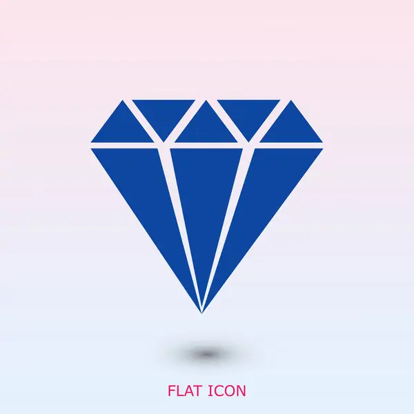 Diamantová plochá ikona — Stockový vektor