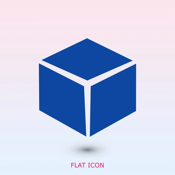 Ícone de cubo simples — Vetor de Stock