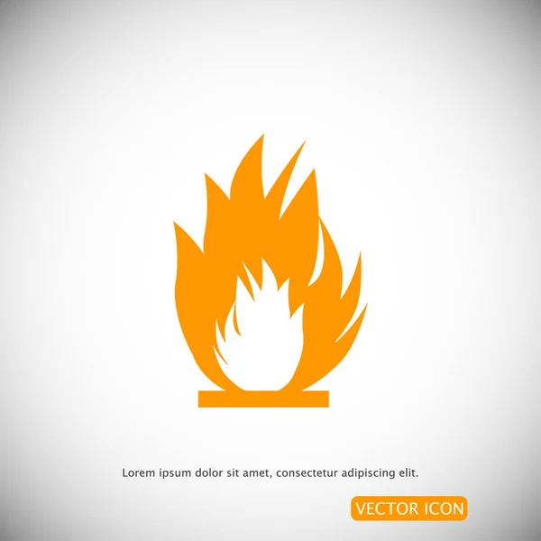 Icono de fuego simple — Vector de stock