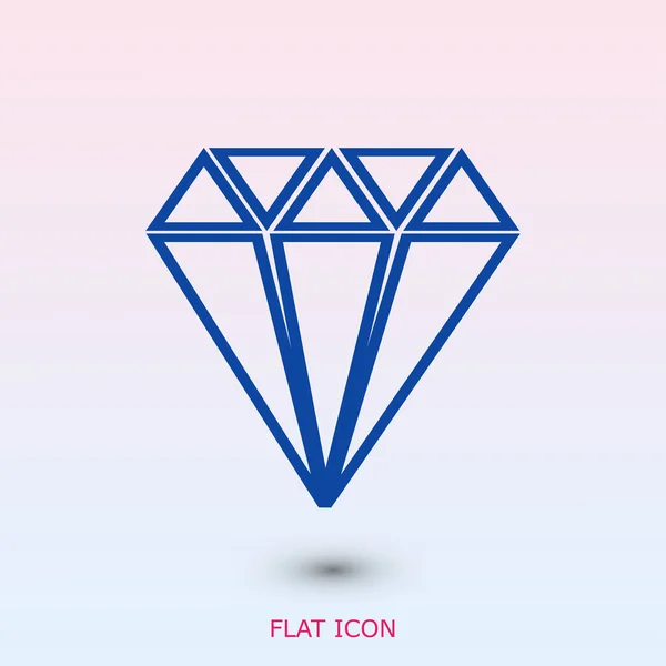 Diamant Platte Icoon — Stockvector