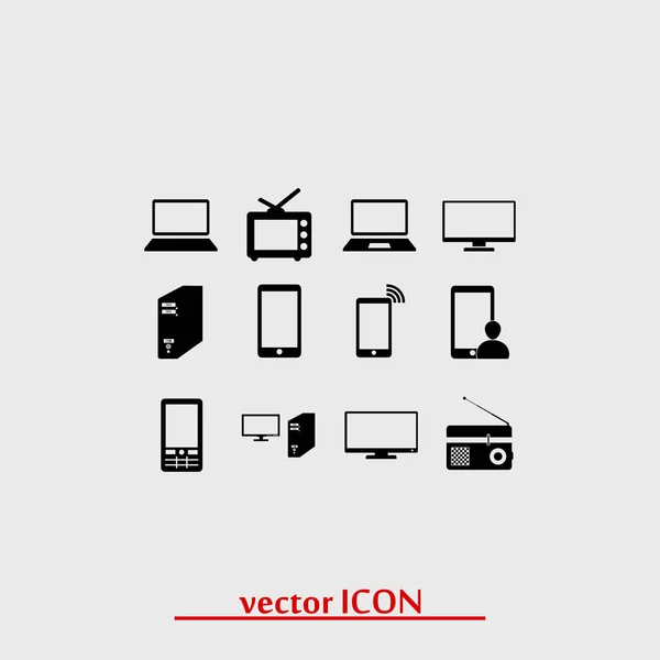 Conjunto de ícones de dispositivos de comunicação —  Vetores de Stock