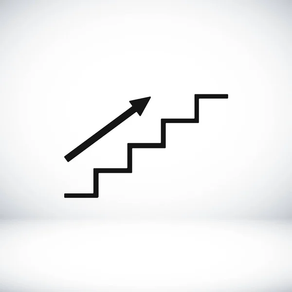 Gráfico escalera icono — Vector de stock
